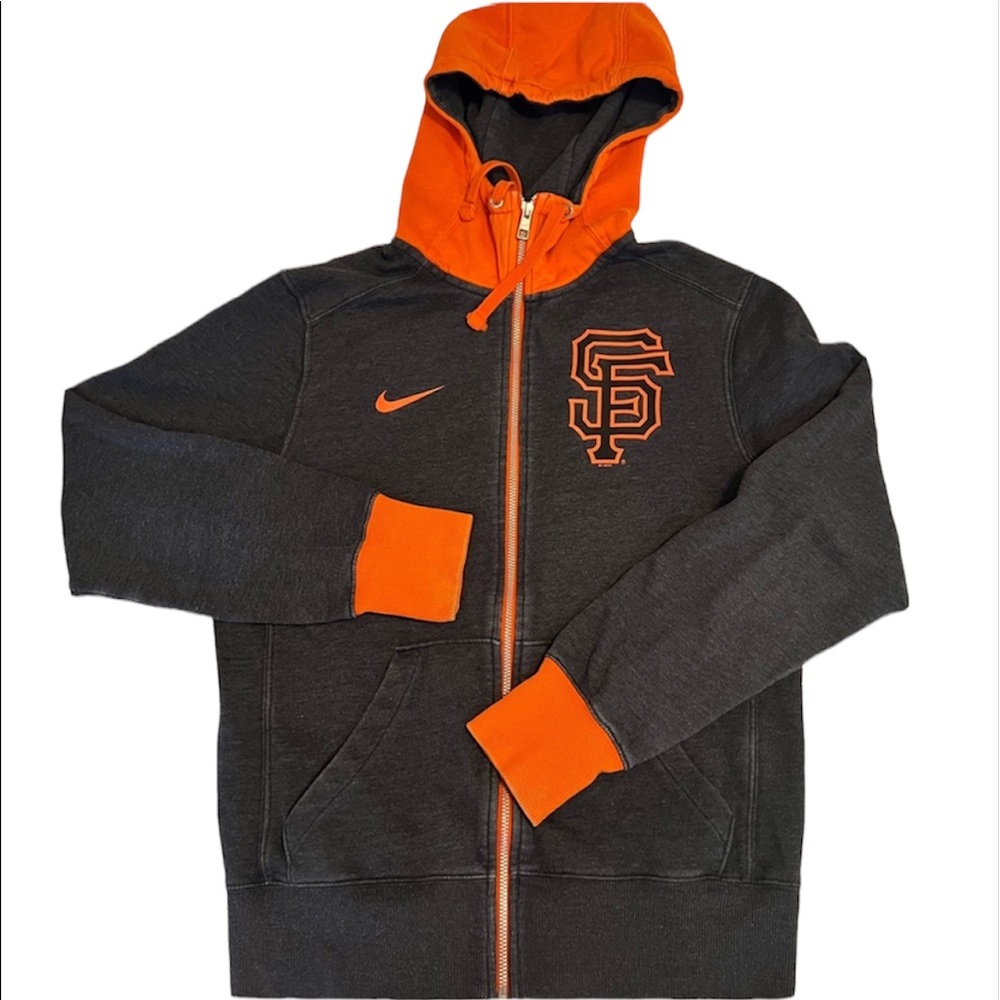 Nike Black and Orange Hoodie